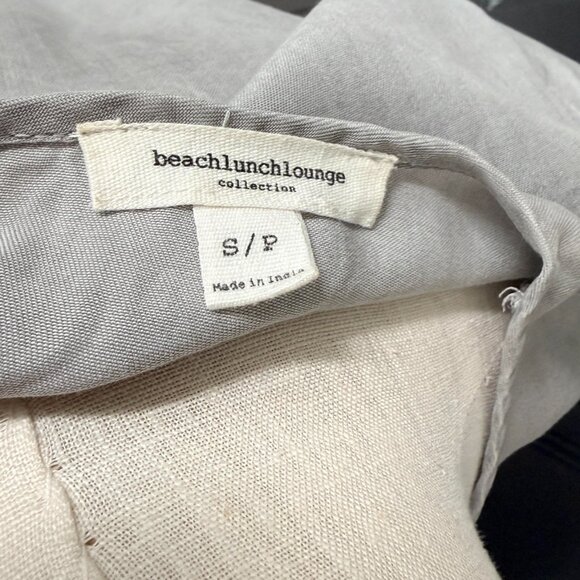 beachlunchlounge Women's Stone Washed Gray Peplum Top, Size S - Picture 5 of 7